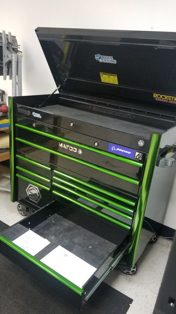 lime green mac tool box for sale